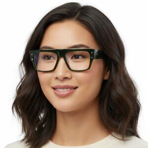 New Authentic  BALMAIN B III Green Square BPX 116C Glasses Women